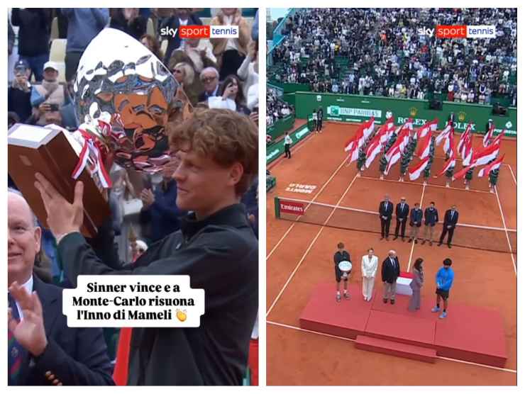 immagini della premiazione di Jannik Sinner