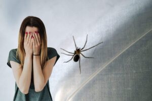 donna spaventata da un ragno
